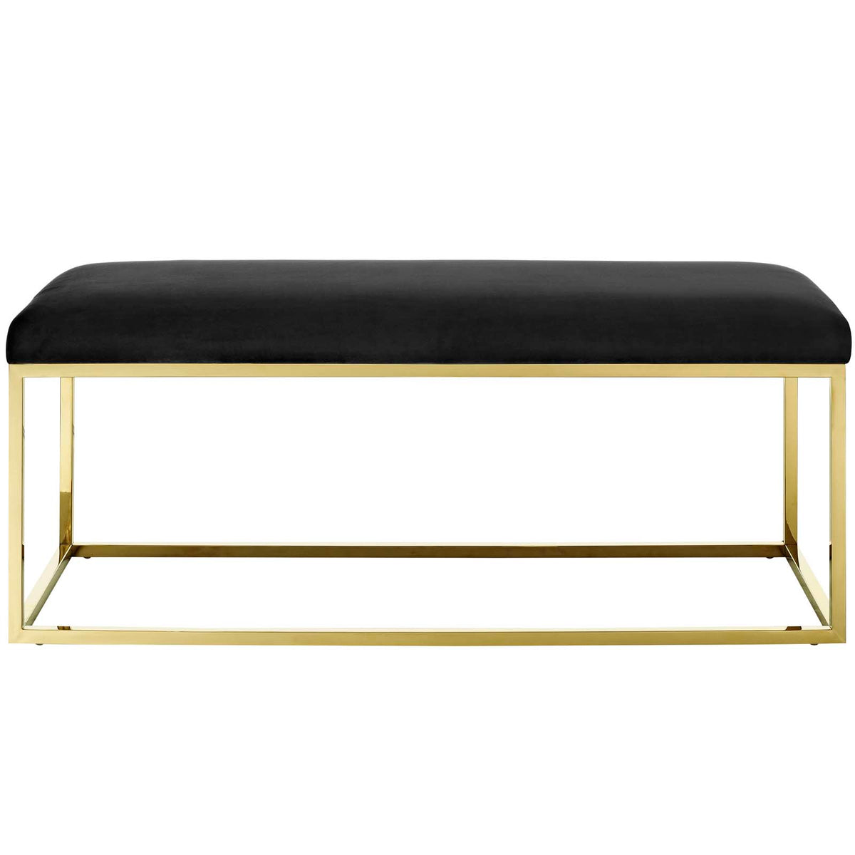 Gold Black Velvet Accent Chair Bench E303192