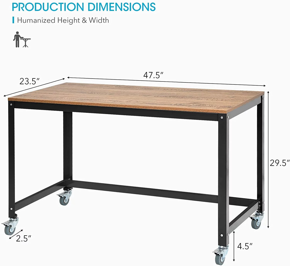 Mobile Desk with 4 Wheels T72410