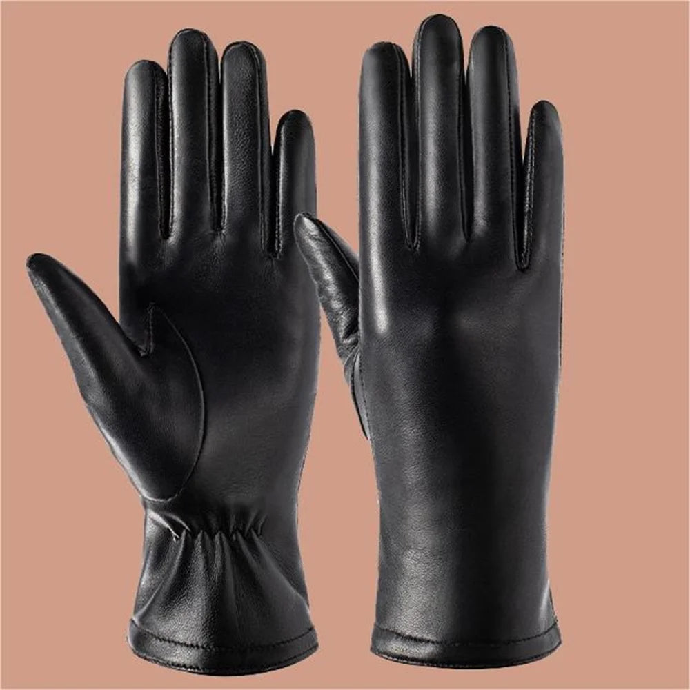 Single Leather Touch Screen Sheepskin Gloves D82582