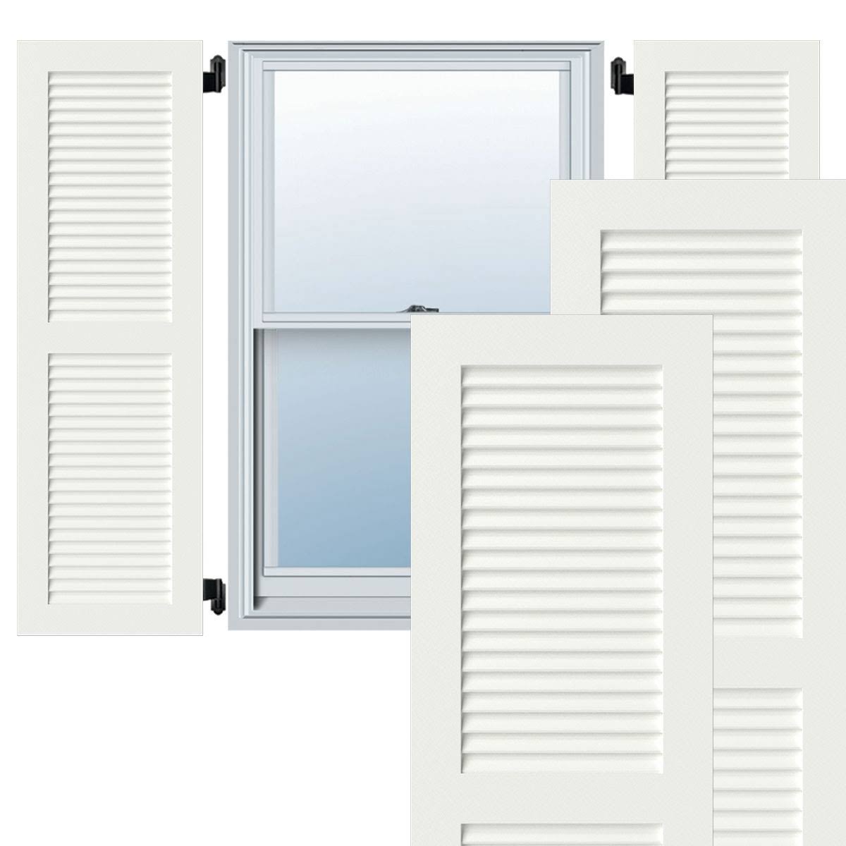 12x22W x 30x22H Exterior Composite Louvered Shutters (Per Pair), Unfinished R644