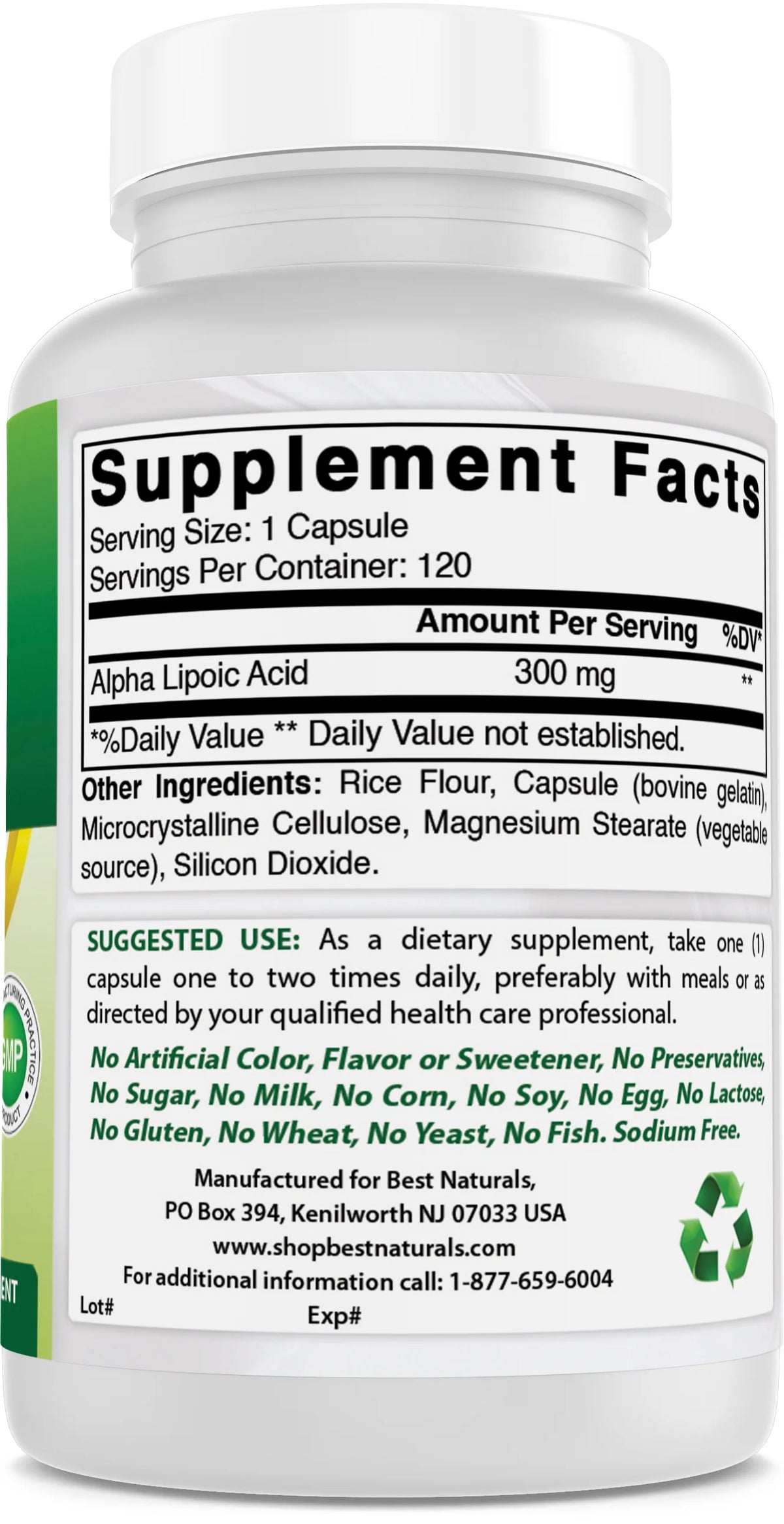 2 Pack Alpha Lipoic Acid 300 mg 120 Capsules S7599