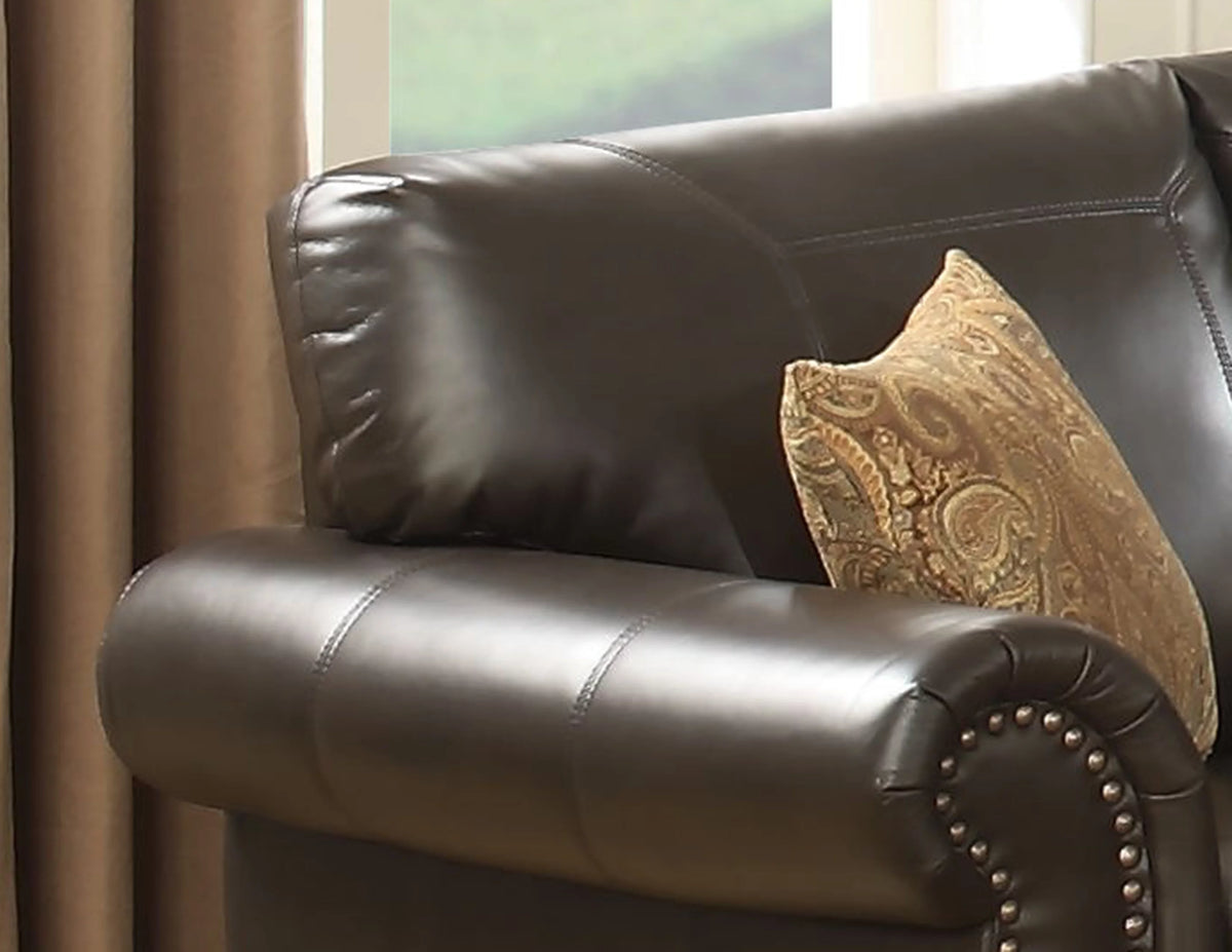 Brown Leather Gel Sofa P8272
