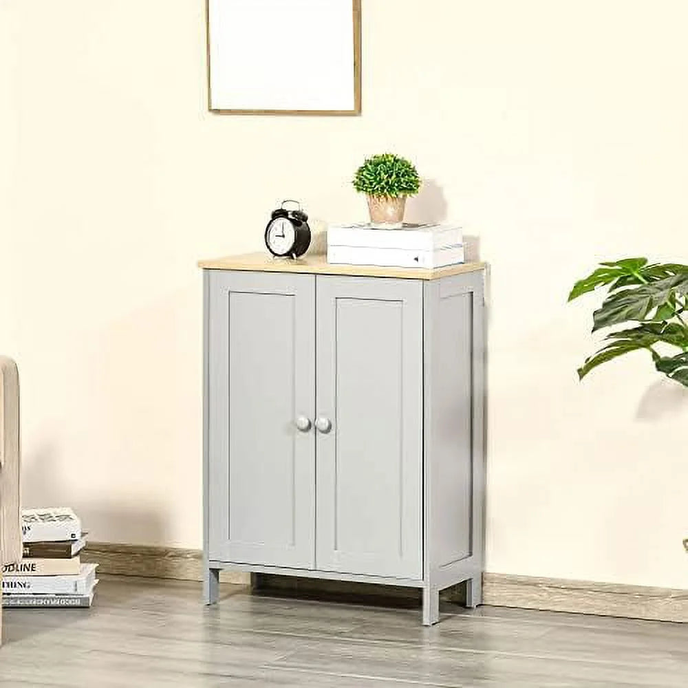 Grey Storage Cabinet with 2 Adjustable Shelves X513