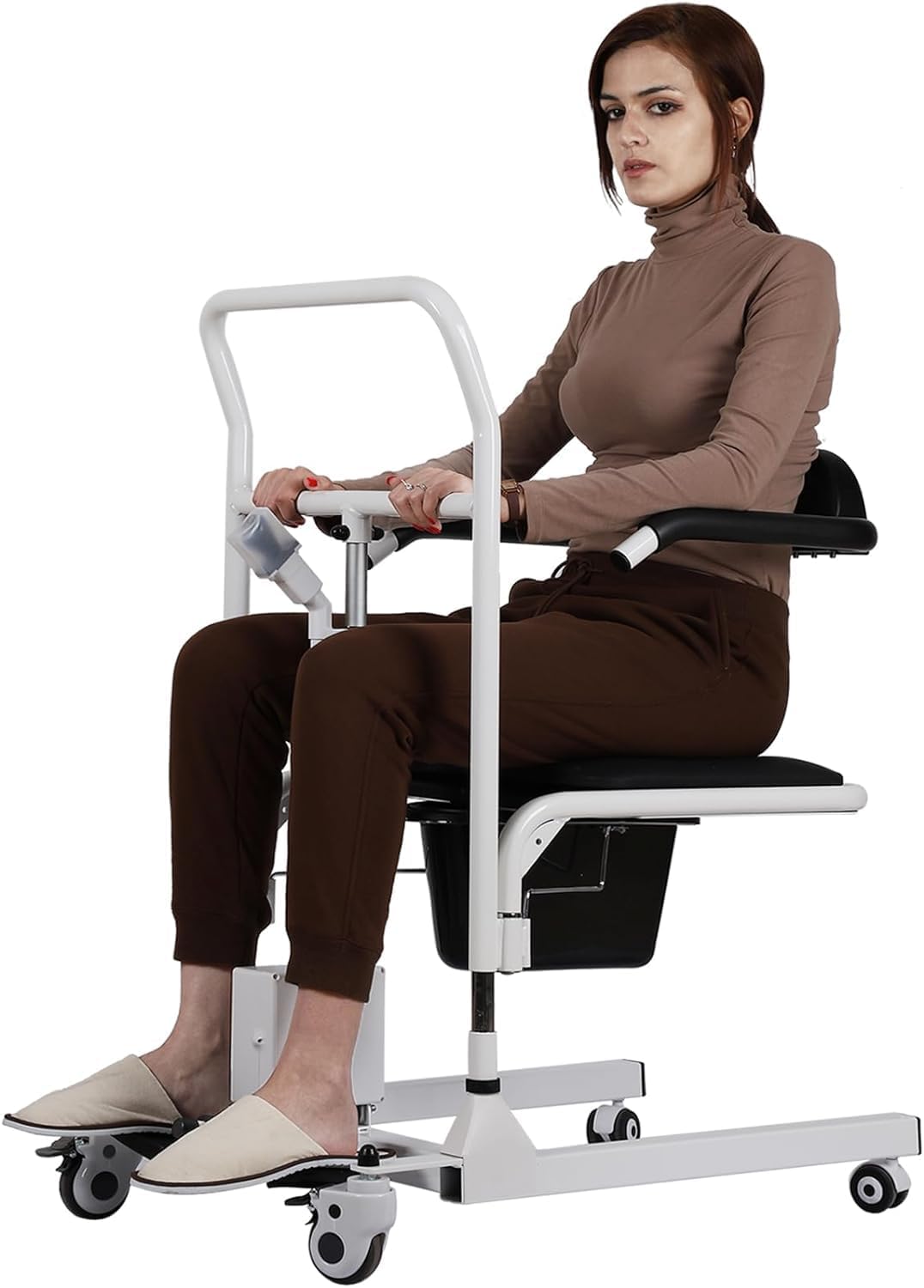 Electric Patient Lift Transfer Chair with 180° Split Seat and Bedpan B6759