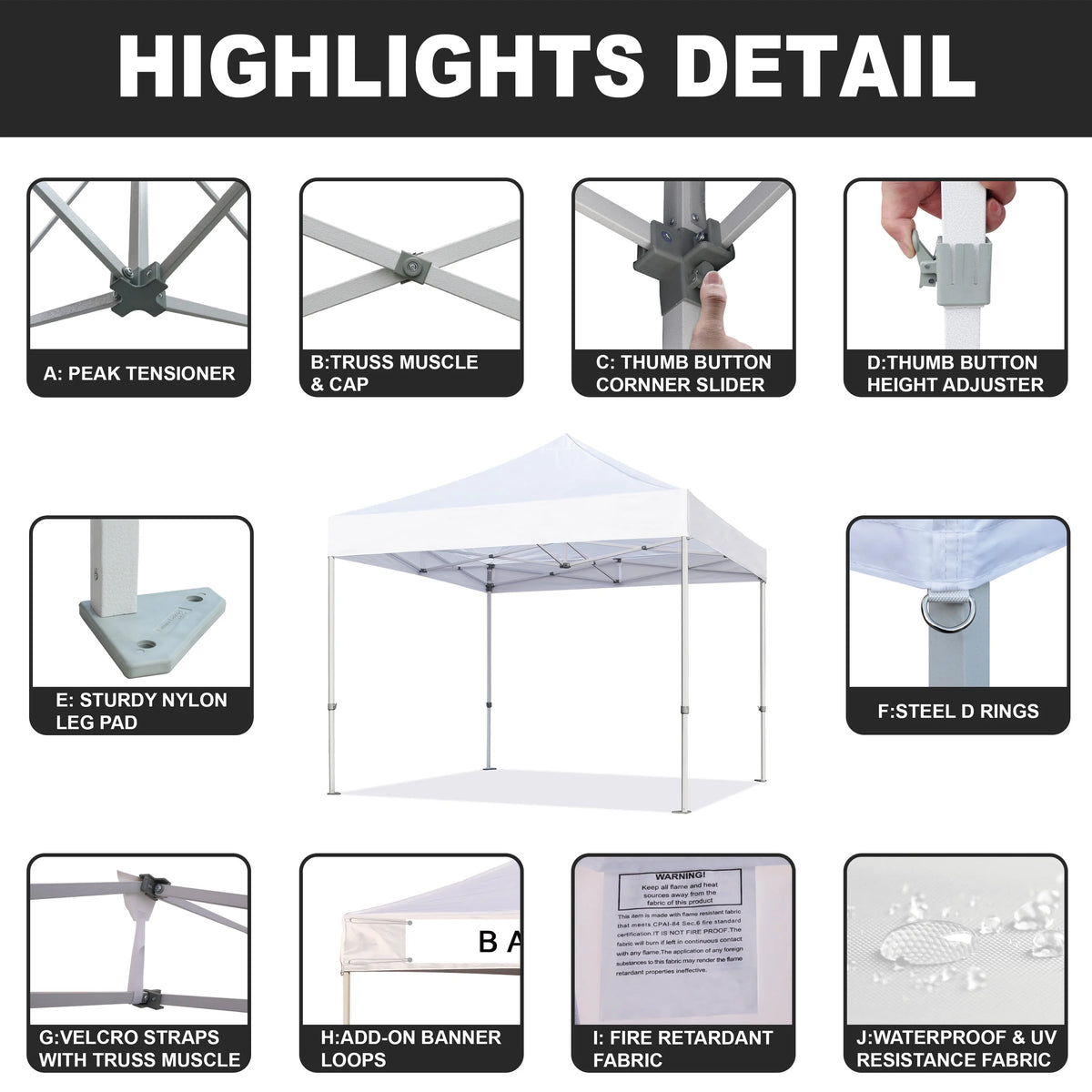 5x5 Pop up Canopy Heavy Duty Tent R525714