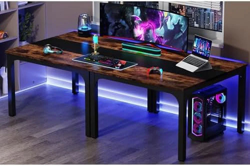 Computer Desk with Brown and Black Splice Board Q6395