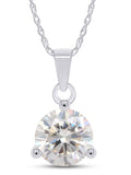 2CT Moissanite Pendant Necklace 18K White Gold Plated Silver D Color Ideal Cut R577