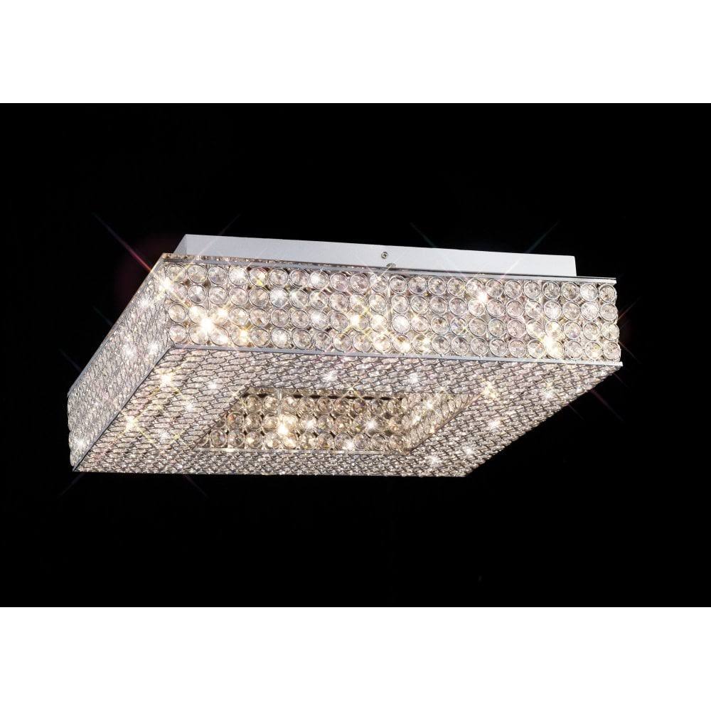 Polished Chrome/Crystal Square 8 Light Ceiling Light Y924436