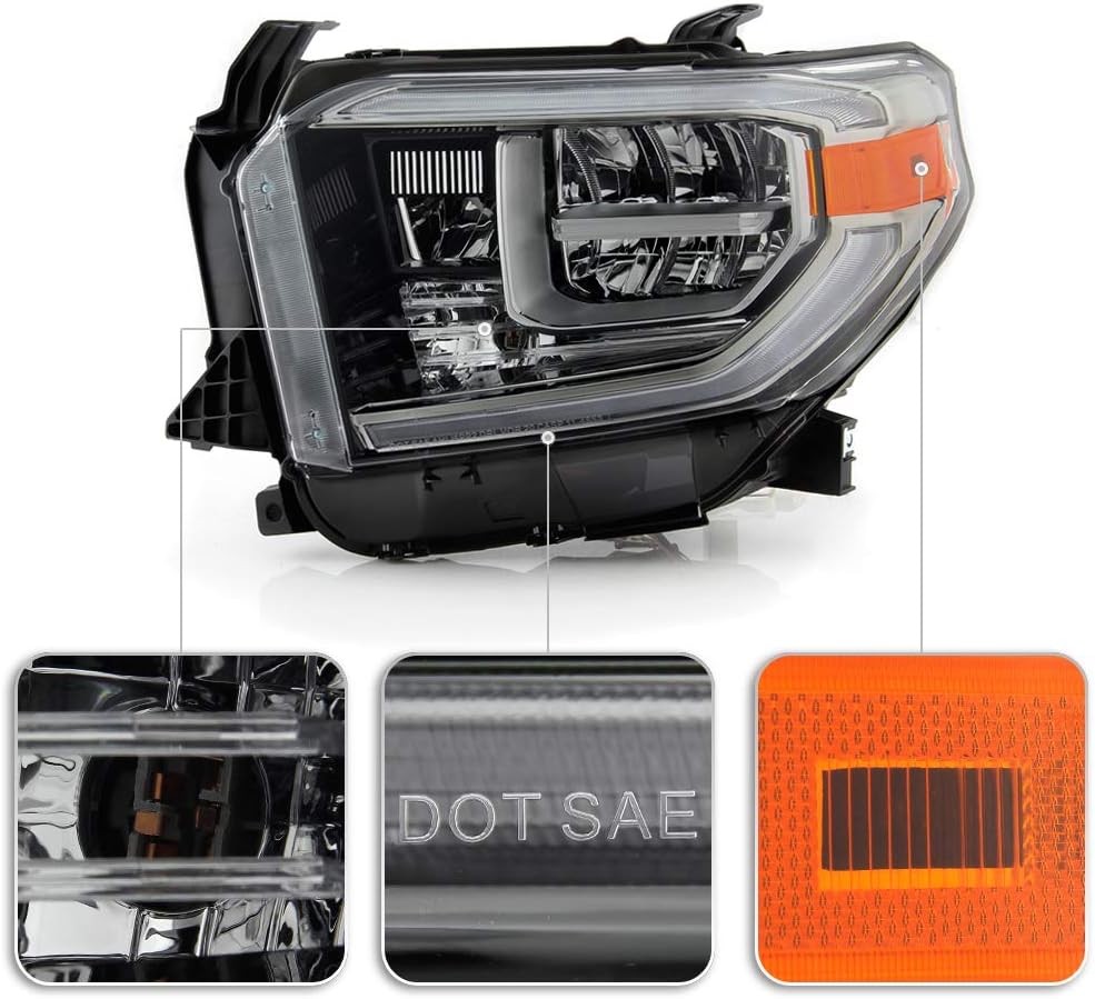 Smoked Chrome Housing LED Headlight Assembly Driver Side V67319
