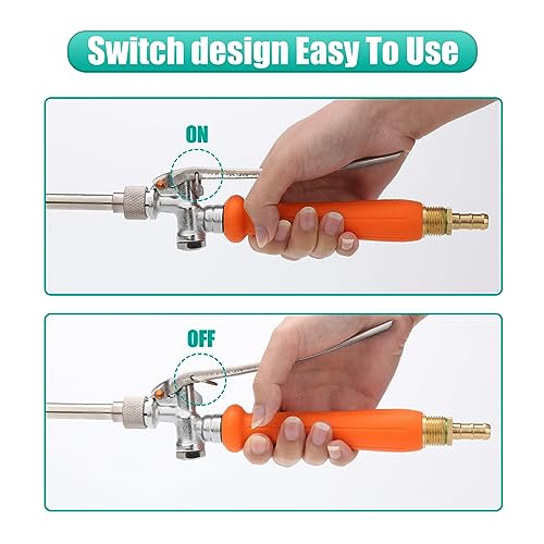 All Metal Replacement Sprayer Wand with Shut off Valve & 2 Hose Clamps K15886