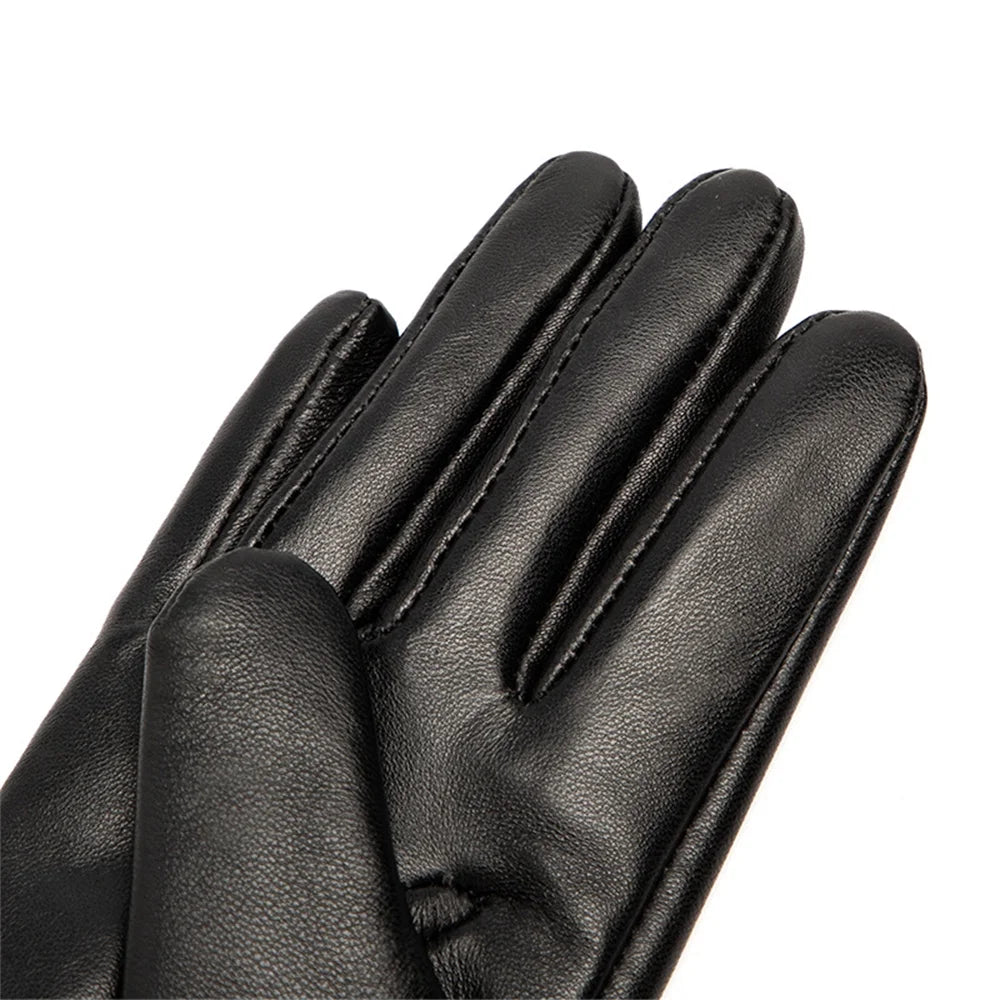 Single Leather Touch Screen Sheepskin Gloves D82582