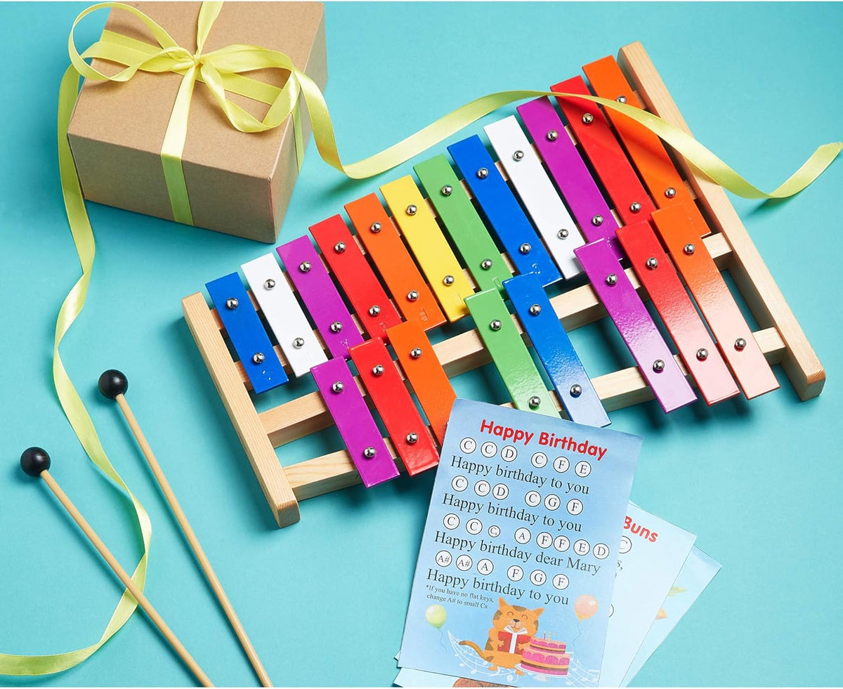 20 Note Chromatic Metal Glockenspiel with Sheet Music Cards V2640