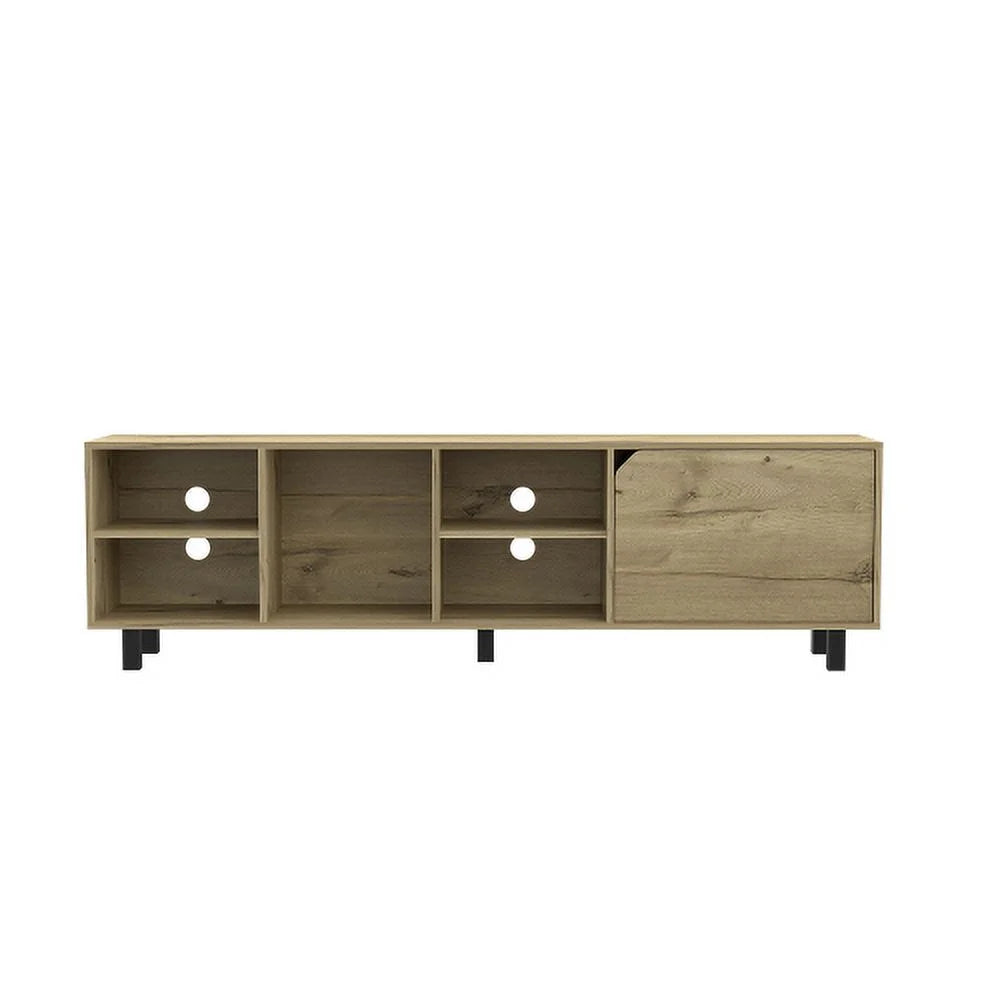 Light Oak TV Stand with Four Open Shelves T631