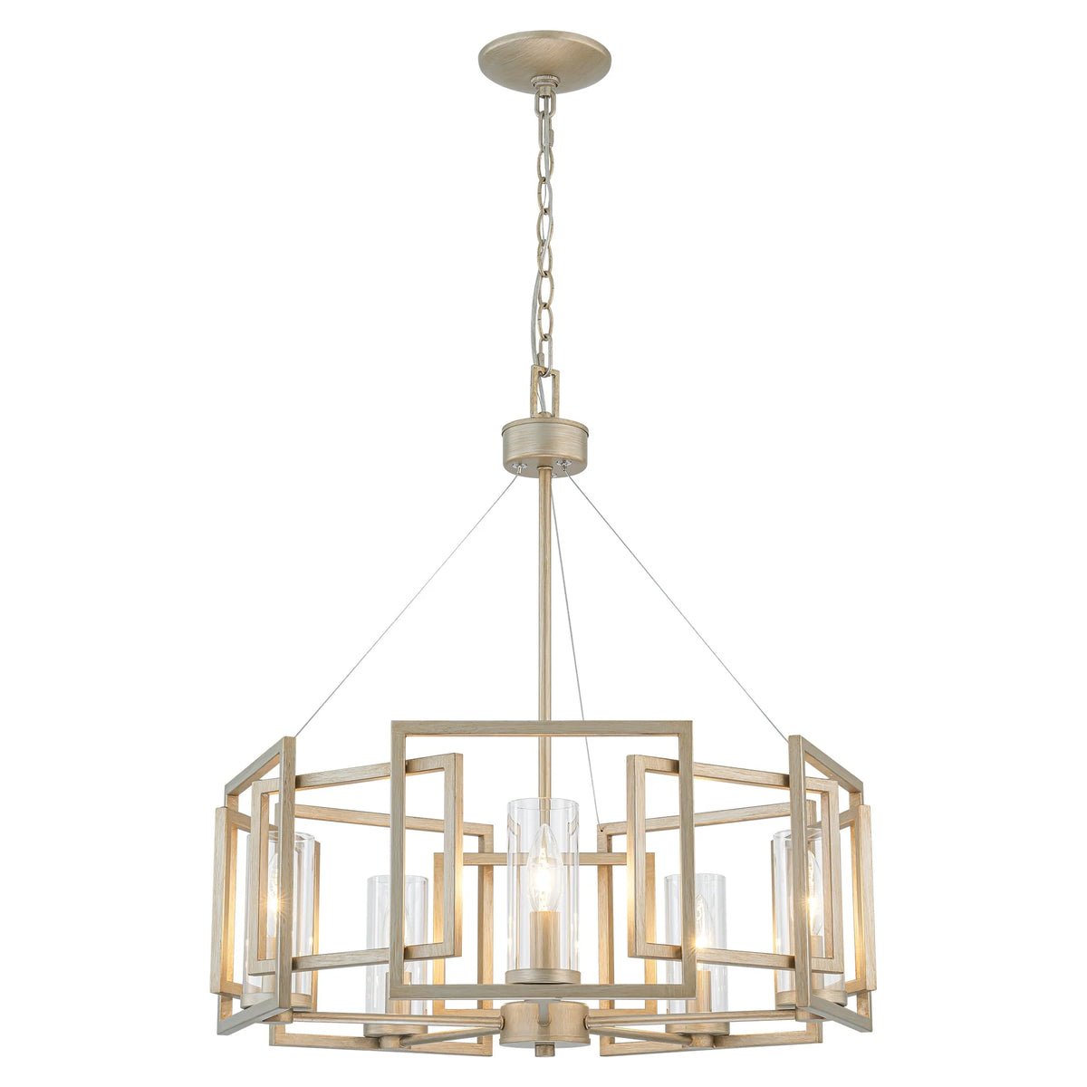 5-Light Dimmable Drum Chandelier W206