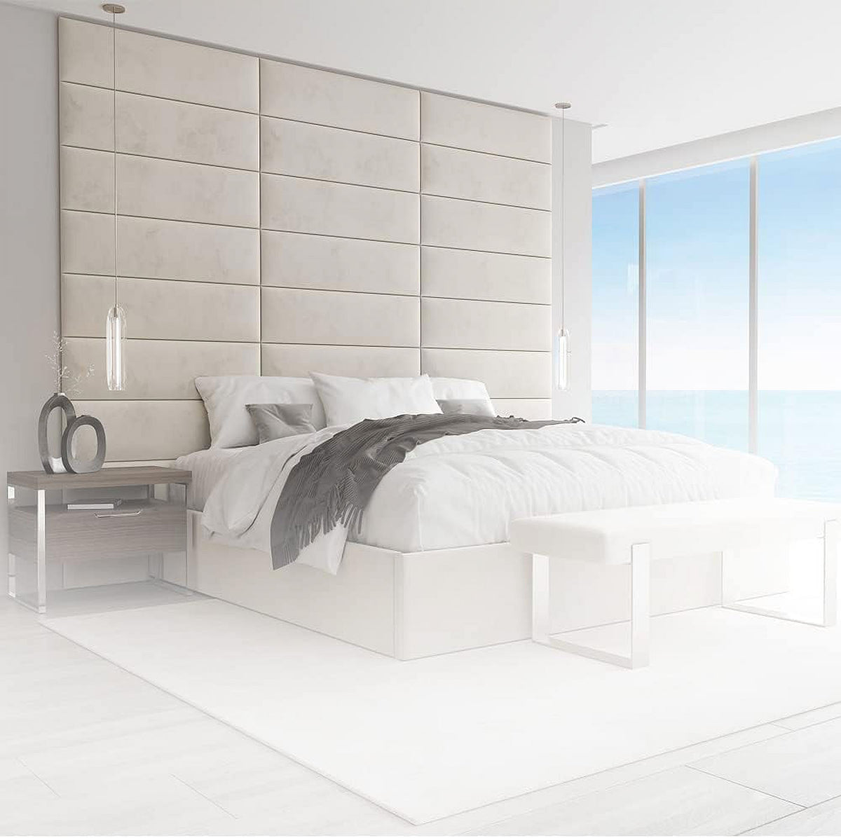 Velvet Ivory King Set Of 4 Panels S45253