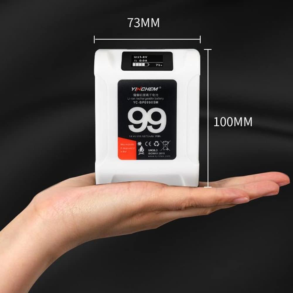 99Wh 14.4V Rechargeable V Mount Battery with D-tap Cable and Charger O713