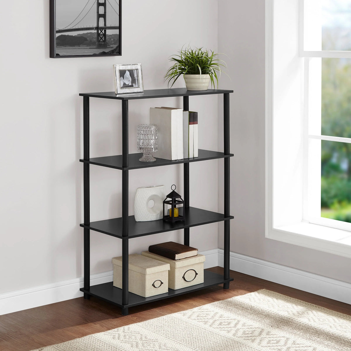 White 4-Shelf Storage Bookcase I97438