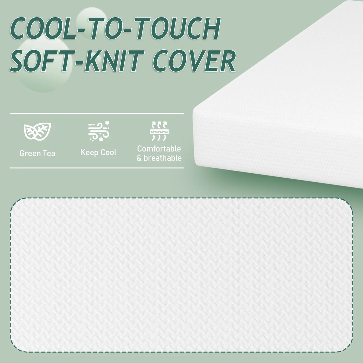10 Inch Green Tea Memory Foam Twin Mattress C81283