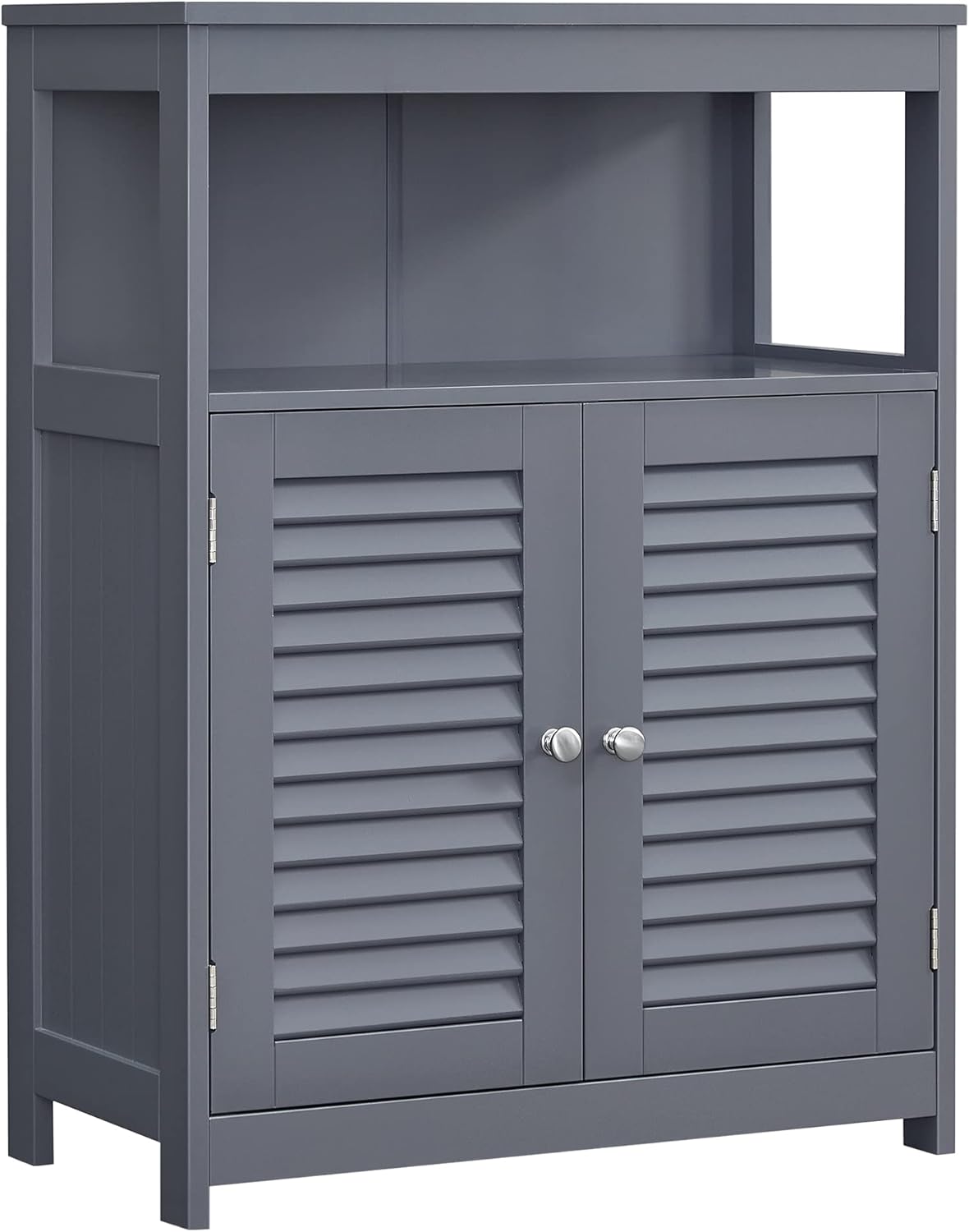 White Bathroom Storage Floor Cabinet with Double Shutter Door L610