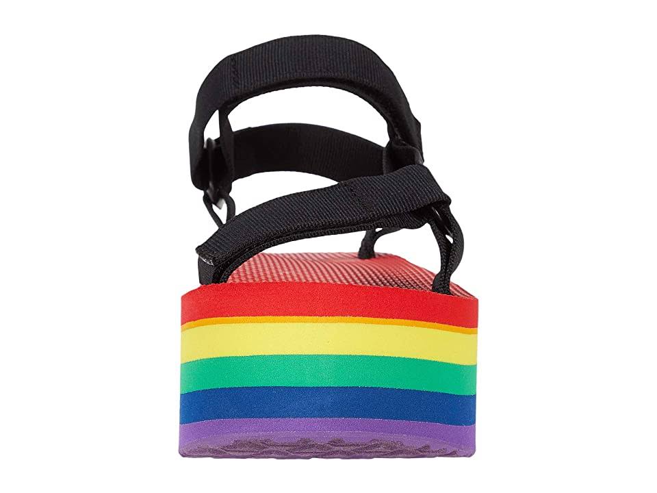 Rainbow-Black Flatform Sandals K28429