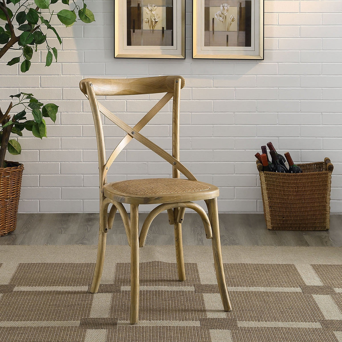 Brown Wood Dining Side Chair F782716