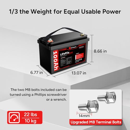 12V 100Ah LiFePO4 Battery (4 Pack) T61017