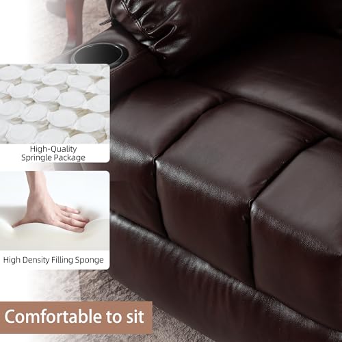 Overstuffed Manual Recliner Chair with Massage and Heat, Lime Gray B738
