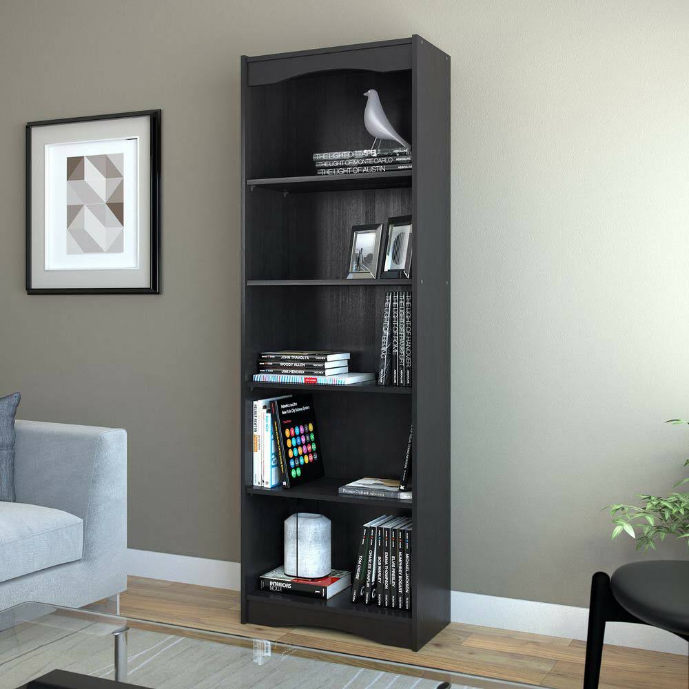 Midnight Black Tall Bookcase D875