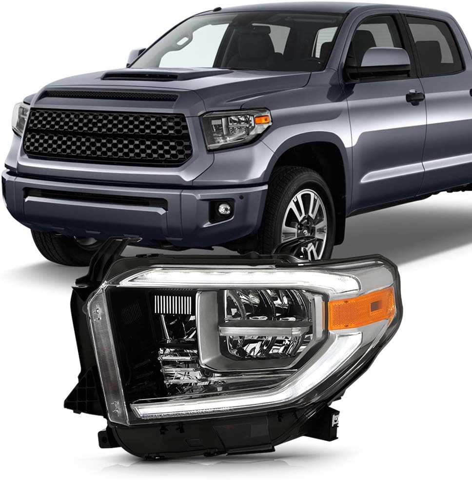 Smoked Chrome Housing LED Headlight Assembly Driver Side V67319