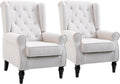 Cream White Button-Tufted Accent Chair Set of 2 J190