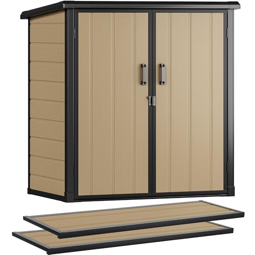 Vertical Resin Storage Shed with 2 Shelves P423845