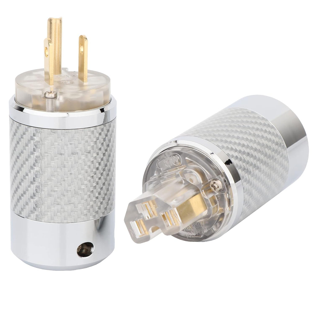 Black Carbon Fiber Transparent Power Plug Connector 10A/250V 15A/125V IEC320 C13 Y5299