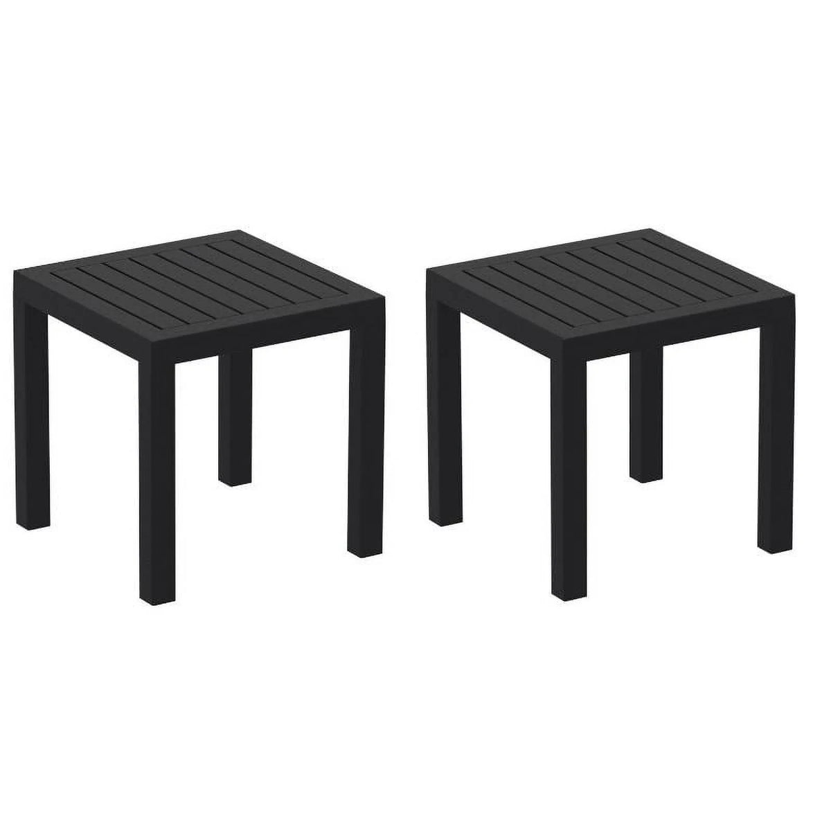 Black 2 Piece Resin Patio Side Table Set D142579