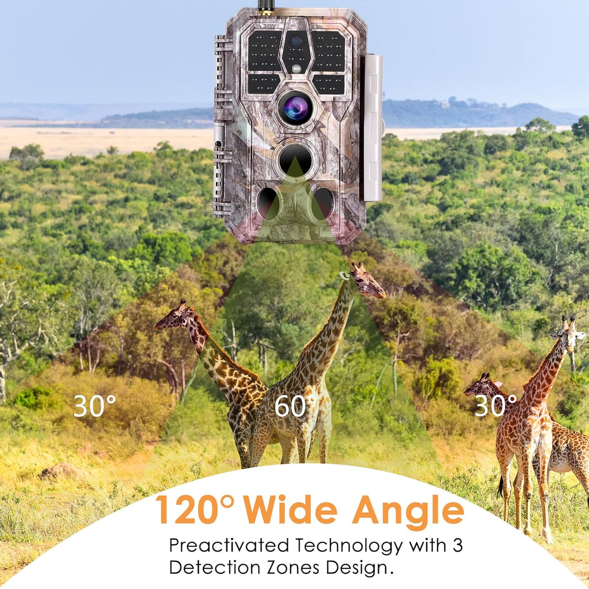 Bluetooth WiFi Deer & Trail Game Camera 32MP 1296P No Glow Night Vision Waterproof H235