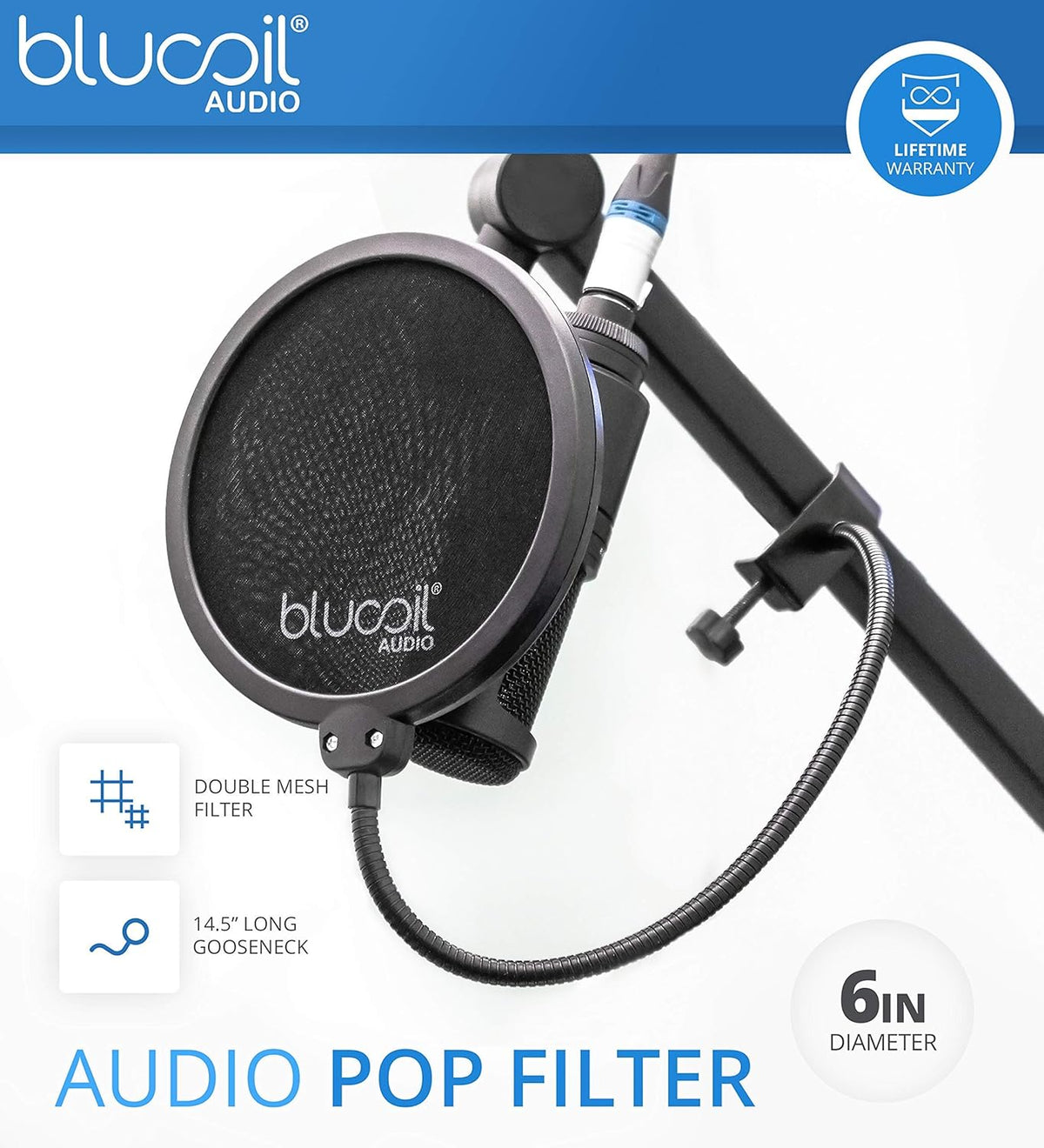 Streaming/Podcasting Pack Bundle with Pop Filter and USB Extension Cable F488186