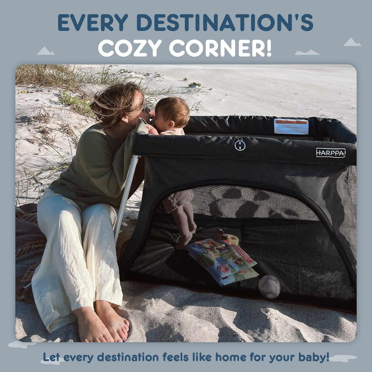 Portable Foldable Travel Crib with Mattress L35108