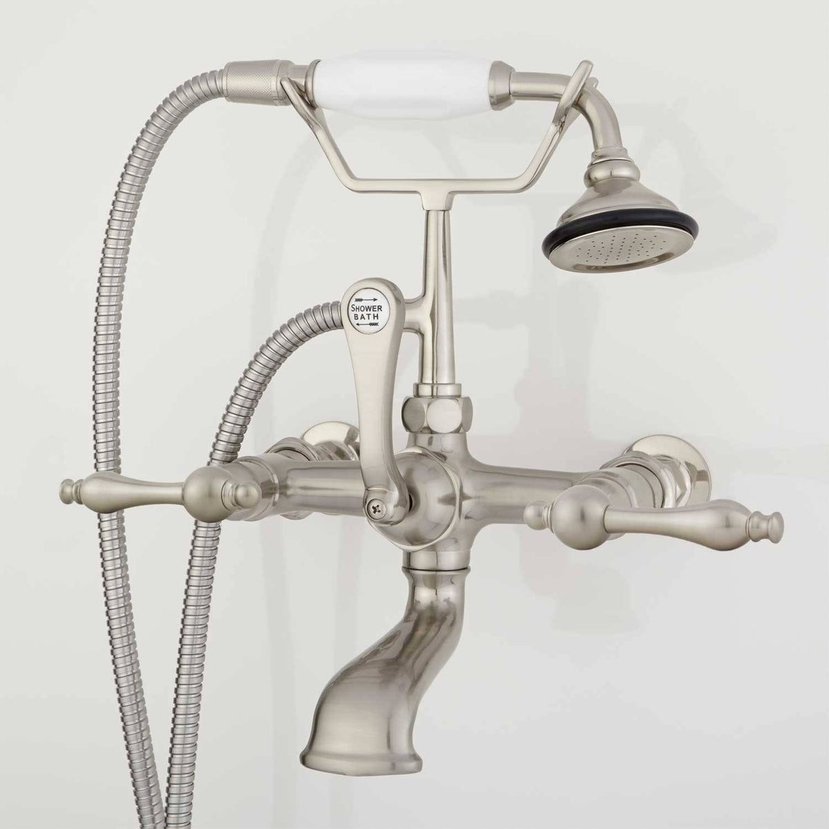 Brushed Nickel Wall-Mount Telephone Faucet and Hand Shower P781703