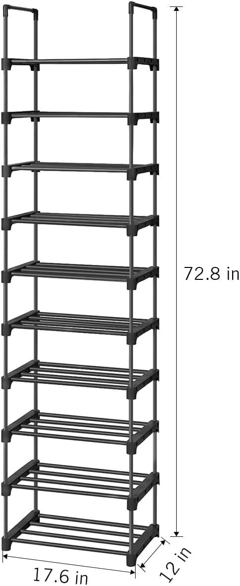 10 Tiers Tall Narrow Metal Shoe Rack Y86390
