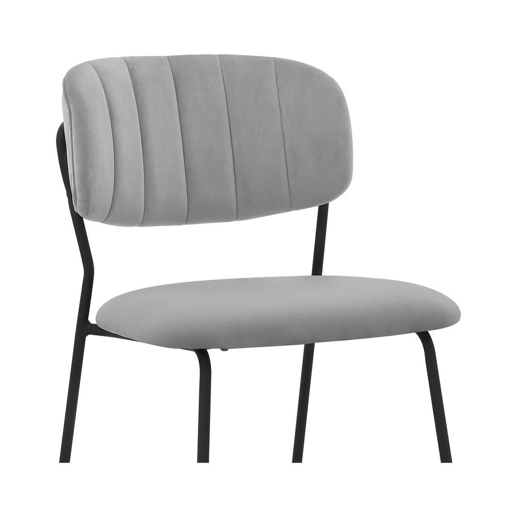 Grey Velvet and Metal Dining Room Chairs - Set of 2 X6381