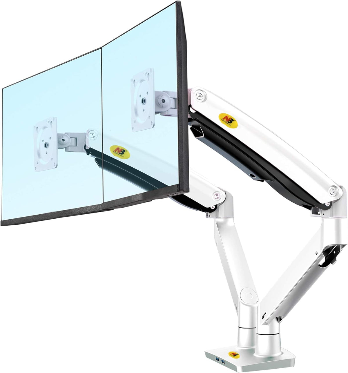 Dual Monitor Desk Mount Stand Full Motion Swivel Computer Monitor Arm Fits 2 Screens up to 32'' Load Capacity 6.6~26.4lbs for Each Monitor Pack of 2 F4581