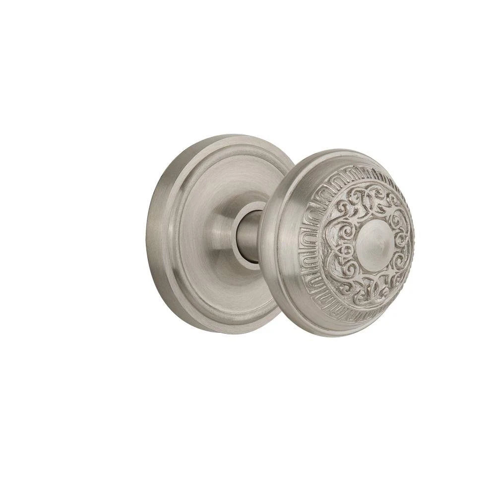 Classic Rosette Passage Door Knob, Satin Nickel H358325