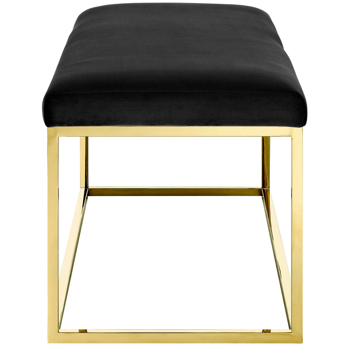 Gold Black Velvet Accent Chair Bench E303192