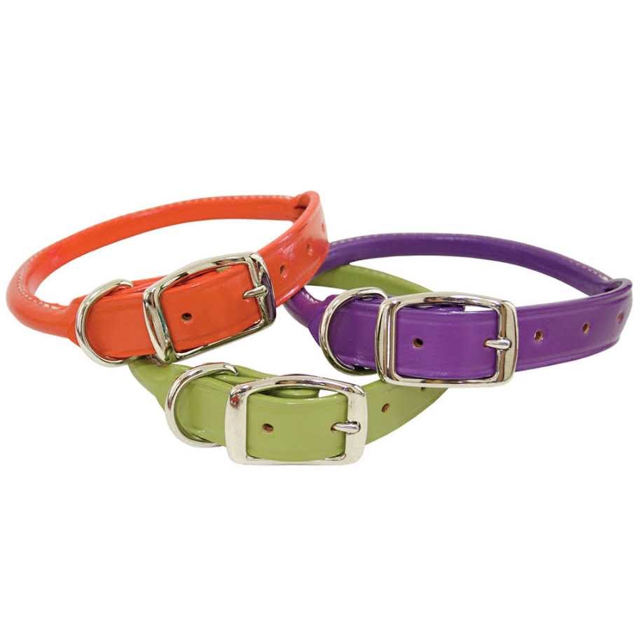 Leather Rolled Dog Collar M563