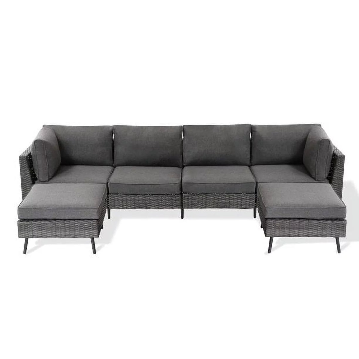 7 Pieces Patio Conversation Set with 6 Chairs and 1 Coffee Table U169813