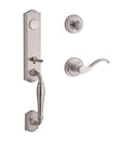 Matte Antique Nickel Handleset with Left Handed Curve Lever and Traditional Round Rose H426934