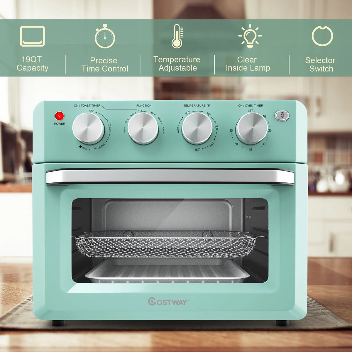 19 QT Air Fryer Toaster Oven with 5 Accessories Z60885