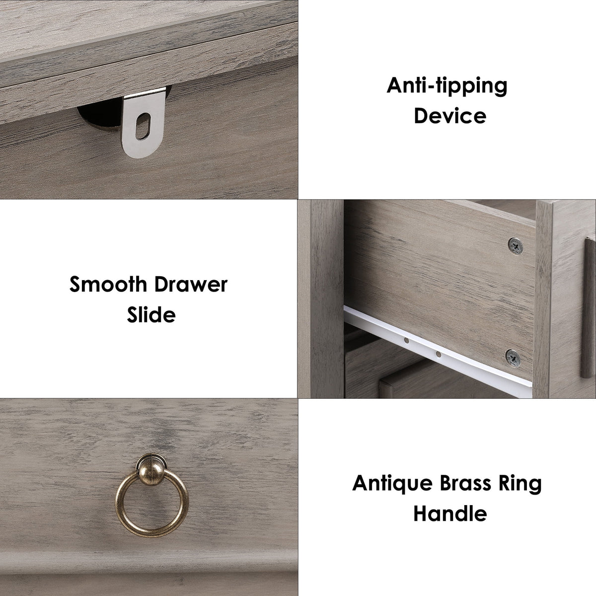 6 Drawer Tall Wood Dresser E71521
