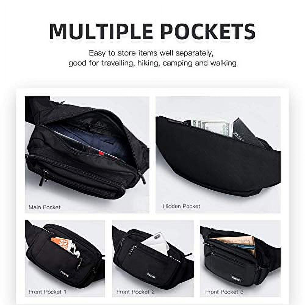 Black Waist Pack Bag with Adjustable Strap U472