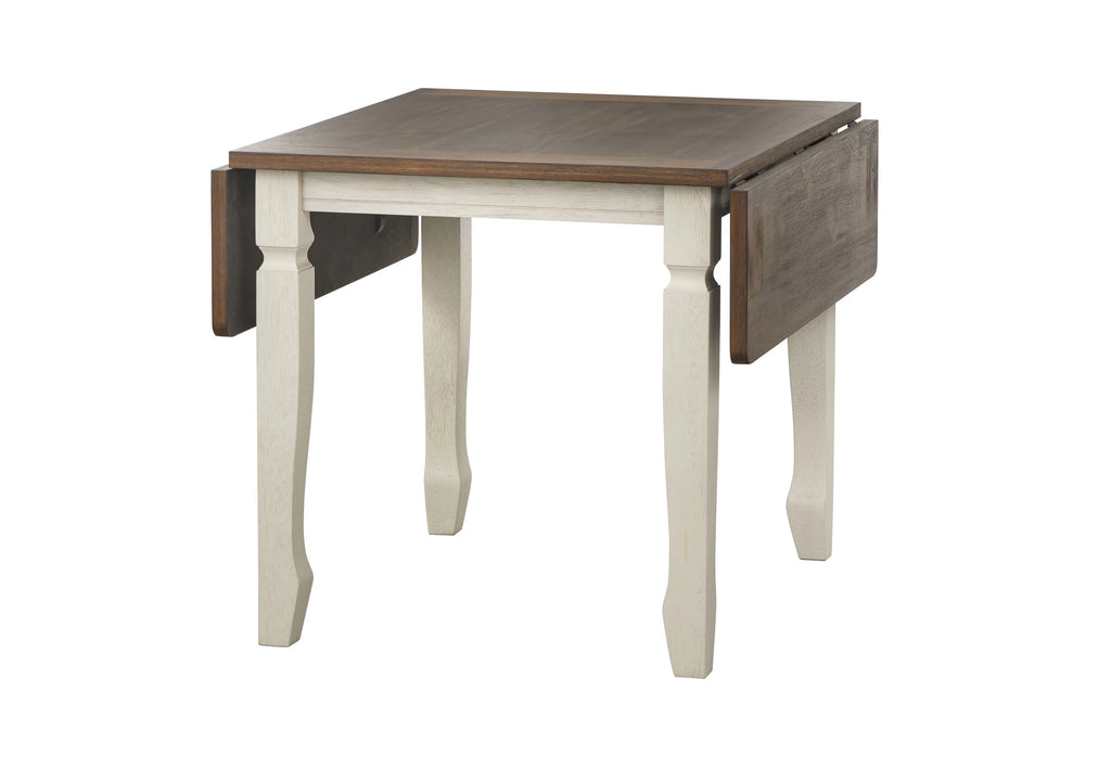 50 x 36 x 30 Walnut Antique White Square Dining Table T6464