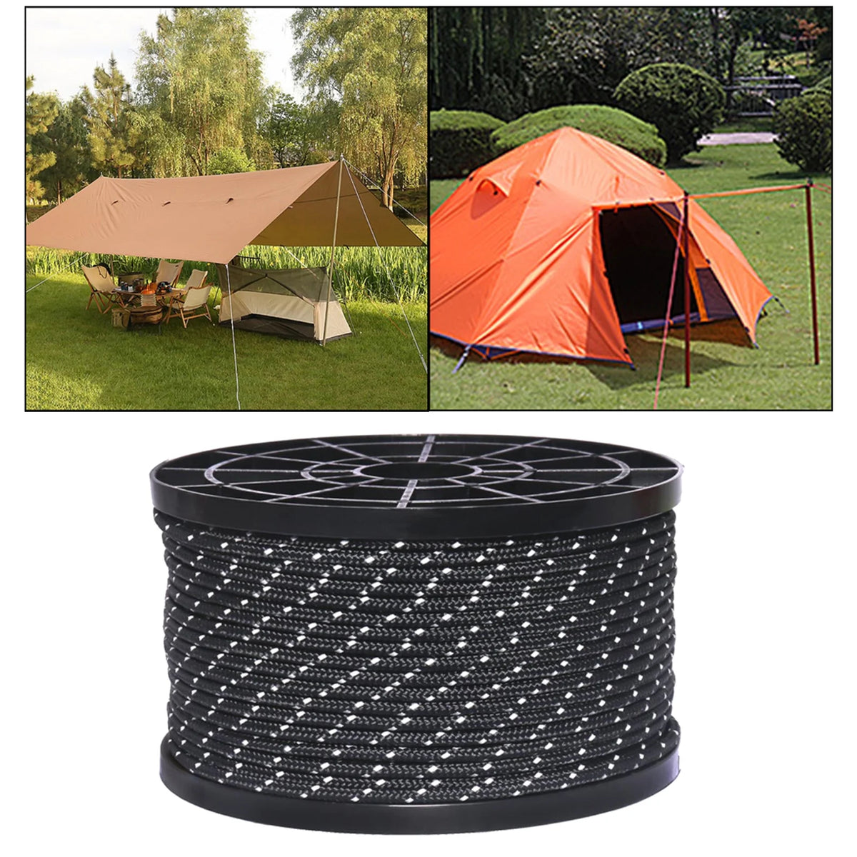 Black 3mm Nylon Reflective Guyline Tent Accessories J599